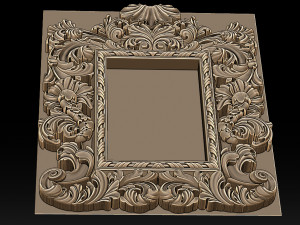 mirror classical carved frame - set 2 3D Print Model