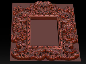 mirror classical carved frame - set 2 3D Print Model