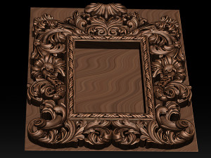 mirror classical carved frame - set 2 3D Print Model