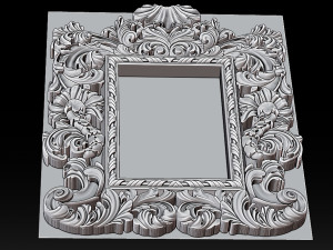 mirror classical carved frame - set 2 3D Print Model