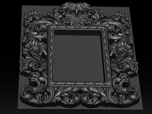 mirror classical carved frame - set 2 3D Print Model