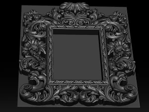 mirror classical carved frame - set 2 3D Print Model
