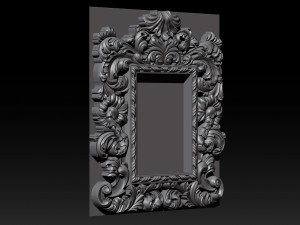 mirror classical carved frame - set 2 3D Print Model