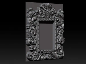 mirror classical carved frame - set 2 3D Print Model