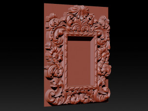 mirror classical carved frame - set 2 3D Print Model