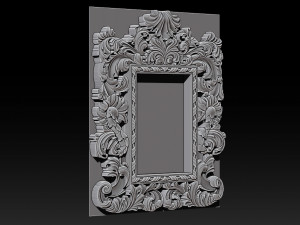 mirror classical carved frame - set 2 3D Print Model