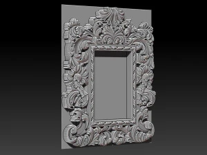 mirror classical carved frame - set 2 3D Print Model