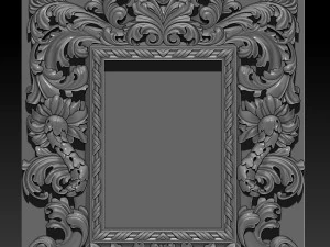 mirror classical carved frame - set 2 3D Print Model