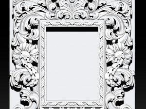 mirror classical carved frame - set 2 3D Print Model