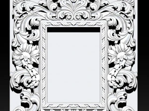 mirror classical carved frame - set 2 3D Print Model