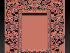 mirror classical carved frame - set 2 3D Print Model