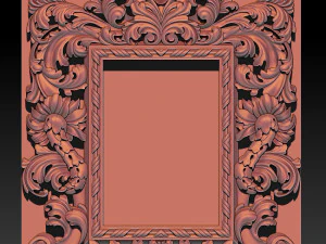 mirror classical carved frame - set 2 3D Print Model