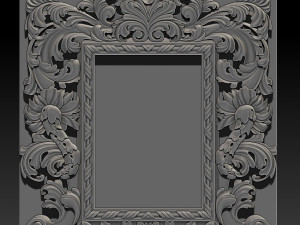 mirror classical carved frame - set 2 3D Print Model