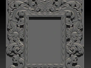 mirror classical carved frame - set 2 3D Print Model
