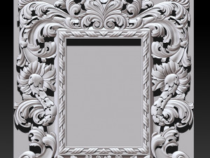 mirror classical carved frame - set 2 3D Print Model