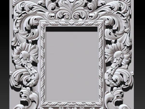 mirror classical carved frame - set 2 3D Print Model