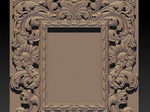 mirror classical carved frame - set 2 3D Print Model