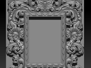 mirror classical carved frame - set 2 3D Print Model