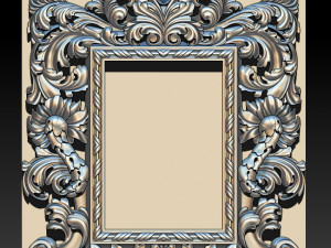 mirror classical carved frame - set 2 3D Print Model