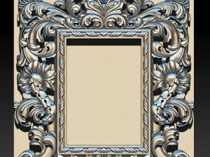 mirror classical carved frame - set 2 3D Print Model