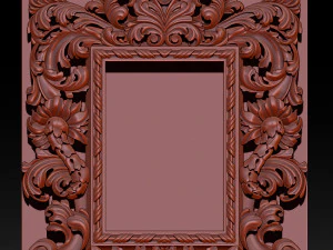mirror classical carved frame - set 2 3D Print Model