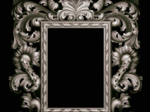 mirror classical carved frame - set 2 3D Print Model