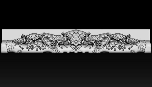 wooden peacock wall art - asian oriental accents 3D 프린트 모델 .c4d .max .obj .3ds .fbx .stl .blend 