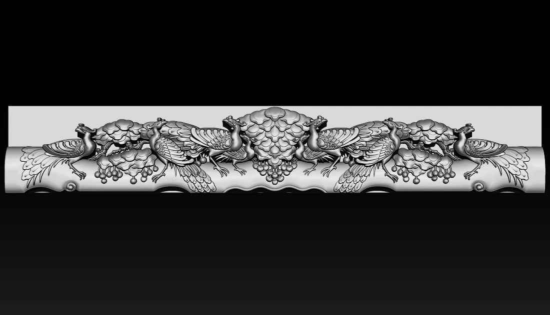 wooden peacock wall art - asian oriental accents 3D Print Model .c4d .max .obj .3ds .fbx .stl .blend 