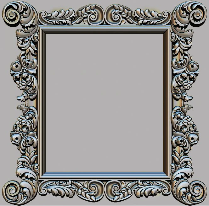 mirror classical carved frame 3D Print Model .c4d .max .obj .3ds .fbx .stl .blend 