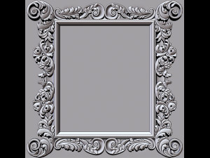 mirror classical carved frame 3D Baskı Modeli