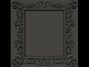 mirror classical carved frame 3D Baskı Modeli