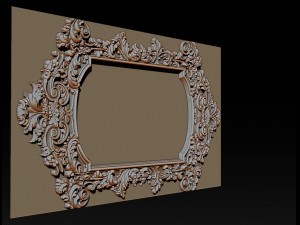 mirror classical carved frame 3d reliefs for cnc router - k3 3D Print Model