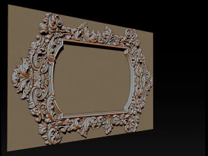 mirror classical carved frame 3d reliefs for cnc router - k3 3D Print Model