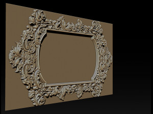 mirror classical carved frame 3d reliefs for cnc router - k3 3D Print Model