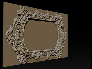 mirror classical carved frame 3d reliefs for cnc router - k3 3D Print Model