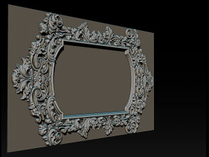 mirror classical carved frame 3d reliefs for cnc router - k3 3D Print Model