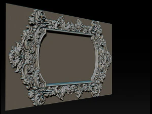 mirror classical carved frame 3d reliefs for cnc router - k3 3D Print Model