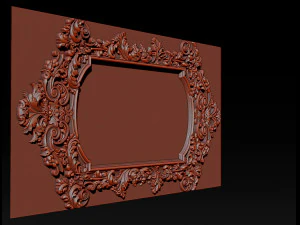 mirror classical carved frame 3d reliefs for cnc router - k3 3D Print Model