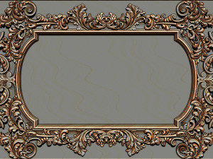 mirror classical carved frame 3d reliefs for cnc router - k3 3D Print Model