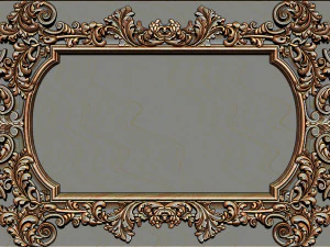 mirror classical carved frame 3d reliefs for cnc router - k3 3D Print Model