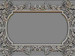 mirror classical carved frame 3d reliefs for cnc router - k3 3D Print Model