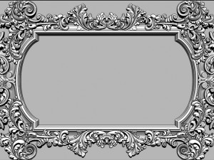 mirror classical carved frame 3d reliefs for cnc router - k3 3D Print Model