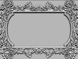 mirror classical carved frame 3d reliefs for cnc router - k3 3D Print Model