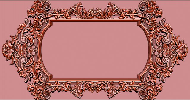 mirror classical carved frame 3d reliefs for cnc router - k3 3D Print Model .c4d .max .obj .3ds .fbx .stl .blend 