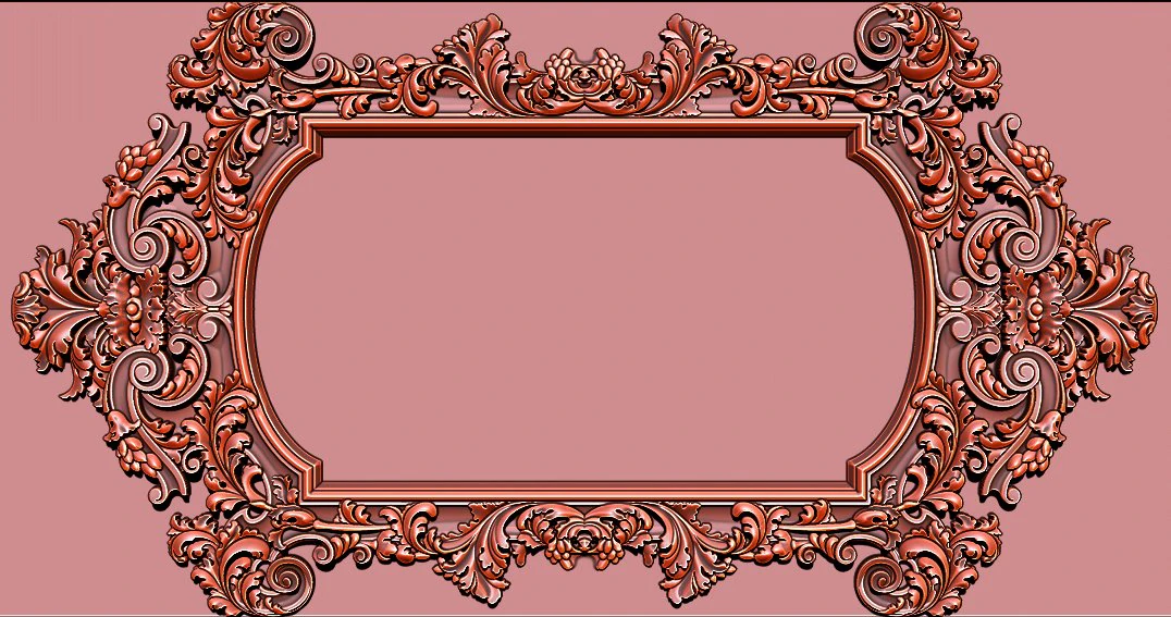 mirror classical carved frame 3d reliefs for cnc router - k3 3D Print Model .c4d .max .obj .3ds .fbx .stl .blend 