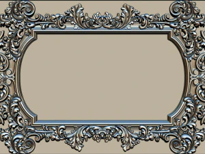mirror classical carved frame 3d reliefs for cnc router - k3 3D Print Model