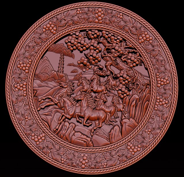 horse relief for cnc 3D प्रिंट मॉडल .c4d .max .obj .3ds .fbx .stl .blend 