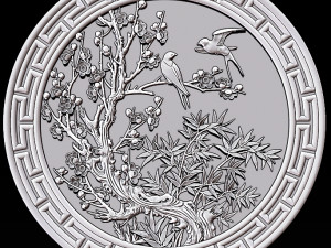mural bamboo wood carving file stl obj and ztl for cnc 3D 프린트 모델