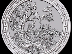 mural bamboo wood carving file stl obj and ztl for cnc 3D Print Model