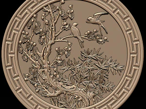 mural bamboo wood carving file stl obj and ztl for cnc 3D Print Model